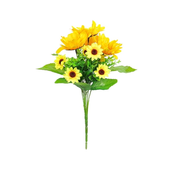 Simulated Sunflower Bouquet | Artificial Flower Arrangement for Home Office Wedding Party Decoration | Spring & Holiday Decor