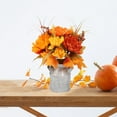 thumbnail image 1 of Simulated Sunflower Bouquet in Tin Bucket - Thanksgiving & Harvest Decor, Multicolor Cloth Flowers, 11.81x7.87x5.12in, Lightweight Fall Centerpiece for Parties & Weddings, 1 of 6