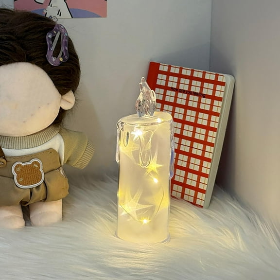 Simulated Tear Drop Candle Lamp with Soft Warm Glow for Wedding Romance Bedside Nightlight and Home Decor