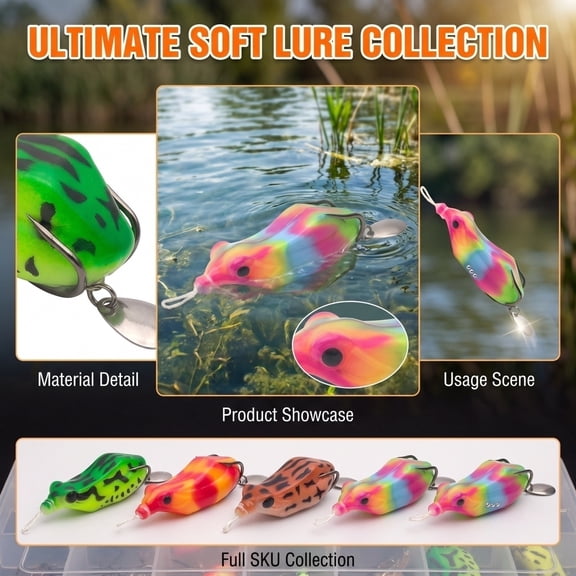 Simulated Thunder Frog Road Runner Bait, 5.5cm/10g, Noise Piece, Floating Blackfish Special, for Long-Distance Casting