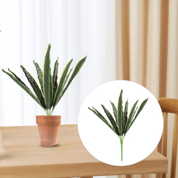 Masteelf FRCOLOR Artificial Faux Snake Plant Potted Sansevieria Plastic Bonsai Decorative Indoor Greenery