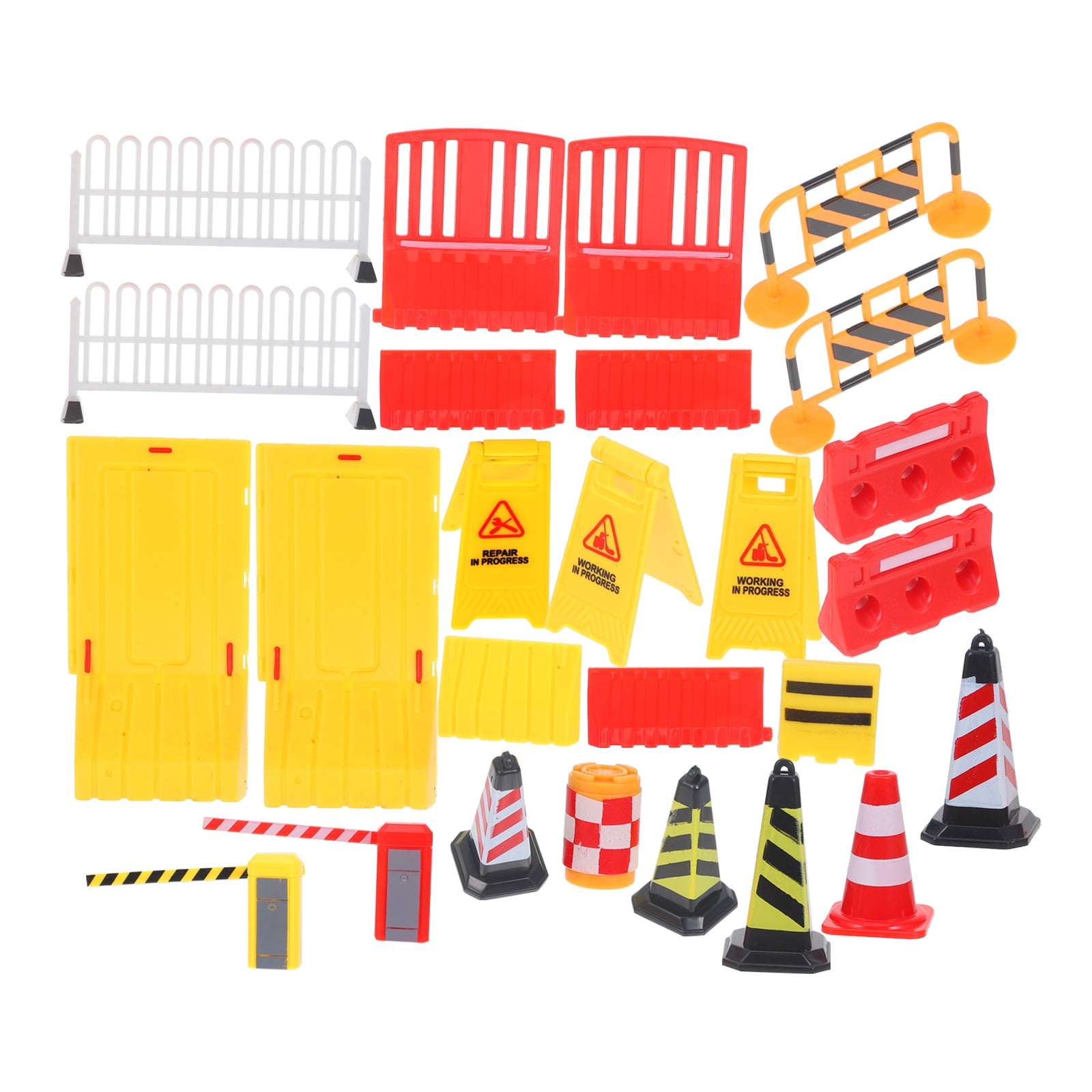 Simulated Traffic Barricades 24 Piece Set The Sign Miniature Toys Signs