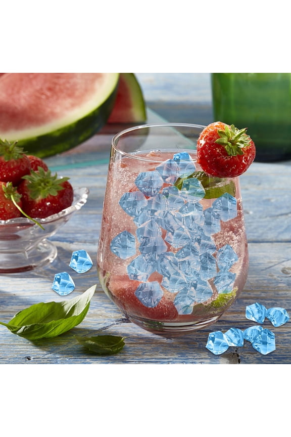 Simulated Transparent Acrylic Colored Stone (50Pc) Light Sky Blue,50X Crystal Stones,Fake Crystals 50Pcs Acrylic Gems Clear Ice Rocks Plastic Diamonds Vase Rocks Centerpiece for Vase Fillers