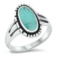thumbnail image 1 of Simulated Turquoise Cutout Boho Ring .925 Sterling Silver Band Blue CZ Jewelry Female Size 6, 1 of 4