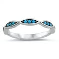 thumbnail image 1 of Simulated Turquoise DNA Design Ring Rhodium Plated Sterling Silver Size 10, 1 of 3
