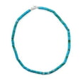 thumbnail image 1 of Simulated Turquoise Heshi Bead 925 Sterling Silver Rondell Bead Necklace 21 Inch Pendant Necklace for Women, 1 of 2