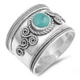 thumbnail image 1 of Simulated Turquoise Swirl Bali Antique Design Ring Sterling Silver Size 7, 1 of 3