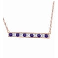 thumbnail image 1 of AFFY Simulated Violet Amethyst & White Cubic Zirconia Bar Pendant Necklace In 14k Solid Rose Gold (0.1 Cttw), 1 of 1