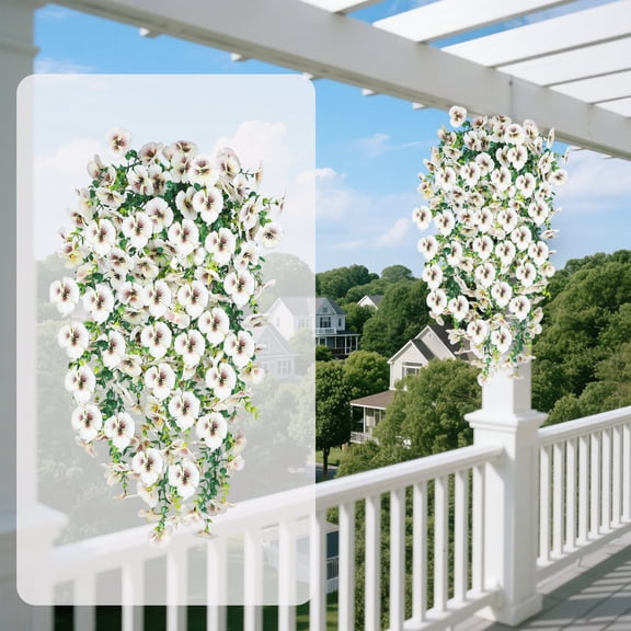 Simulated Violet Artificial Flower Conditioning Duct Blocking Living Room Ceiling Decoration Plastic Wrapping Plants Fake Flowers Vines Artificial Flowers,29.5''