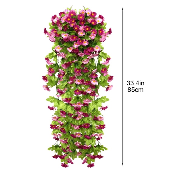 Simulated Violet Rose Bouquet | 85cm Artificial Flower Arrangement | Rattan Vine Hanging Basket with Moss Base | All-Weather Outdoor Decor for Gardens, Balconies & Weddings