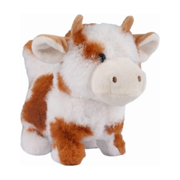 Simulated Walking Cow Interactive Electronic Pet Plush Diary Cattle Toy with Sounds and Movements Nodding Head Wag Tail Animated Gift for Toddlers Birthday for Play Decoration