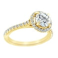 thumbnail image 1 of AFFY Simulated White Moissanite & Natural Diamond Halo Engagement Ring In 14K Yellow Gold, Size-13.5, 1 of 1