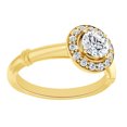 thumbnail image 1 of AFFY Simulated White Moissanite With Natural Diamond Engagement Halo Ring In 14K Yellow Gold, Size-8, 1 of 1
