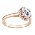 thumbnail image 1 of AFFY Simulated White Moissanite With Natural Diamond Halo Engagement Ring In 14K Rose Gold, Size-12, 1 of 1