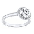 thumbnail image 1 of AFFY Simulated White Moissanite With Natural Diamond Halo Engagement Ring In 14K White Gold, Size-4.5, 1 of 1