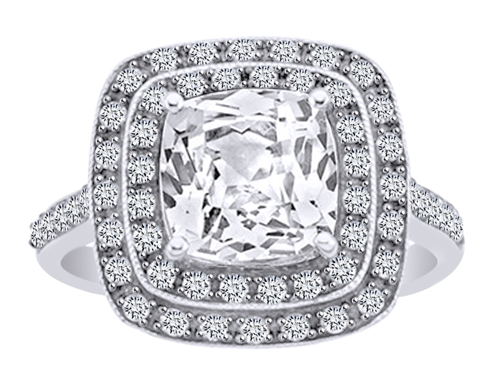 Simulated white sapphire best sale