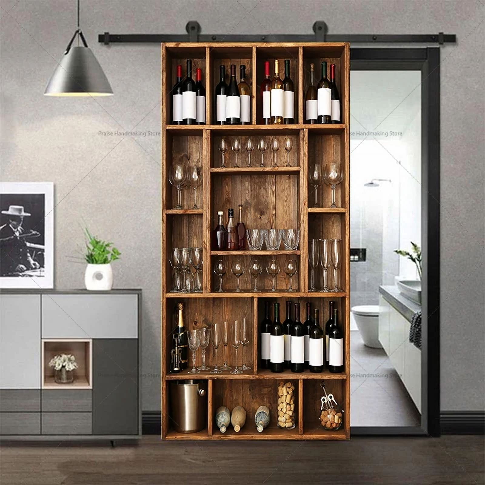 Simulated Wine Cabinet Bookshelf Door Sticker Apartment Decoration ...