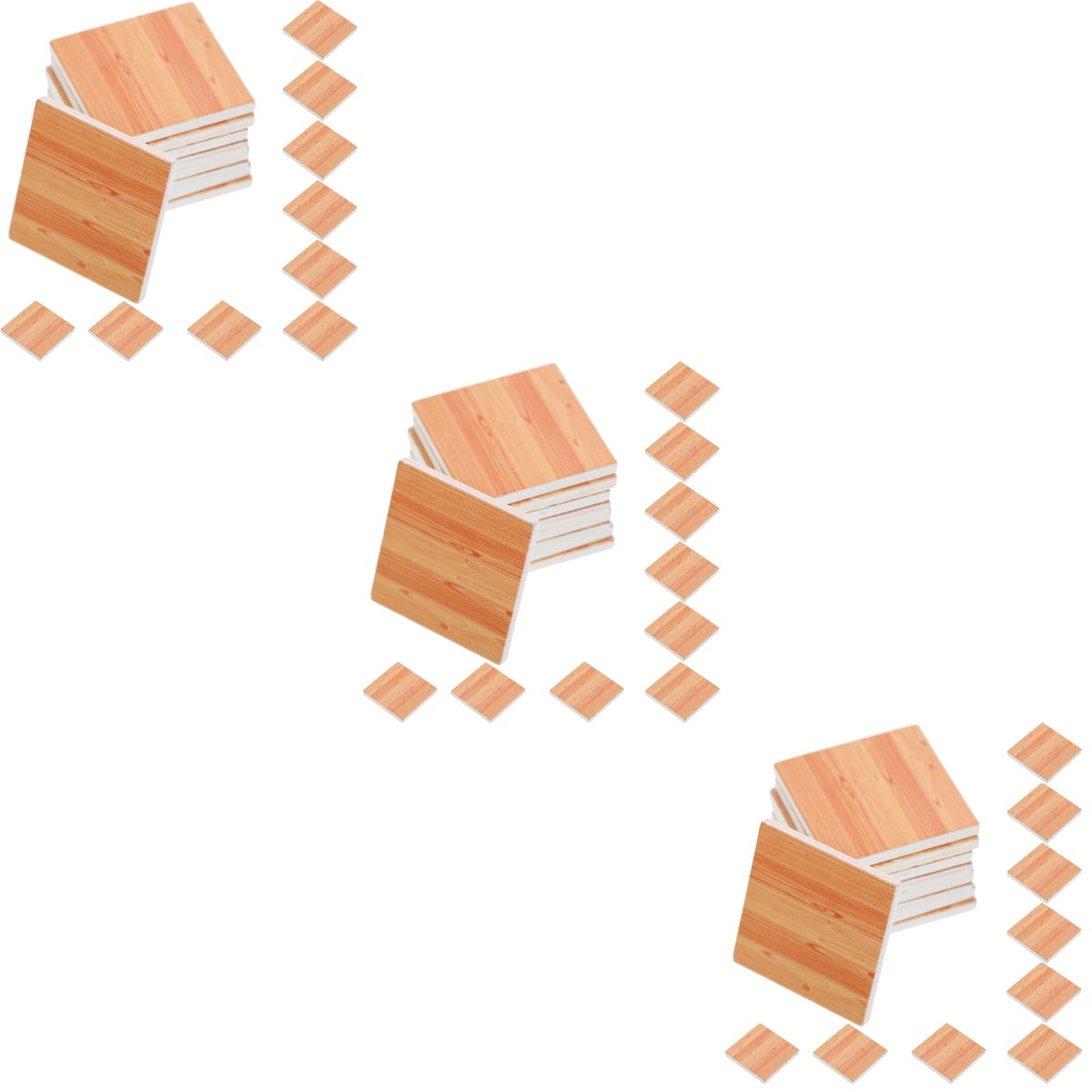 Simulated Wooden Floor 81 Pcs Miniature House Building Kit Small