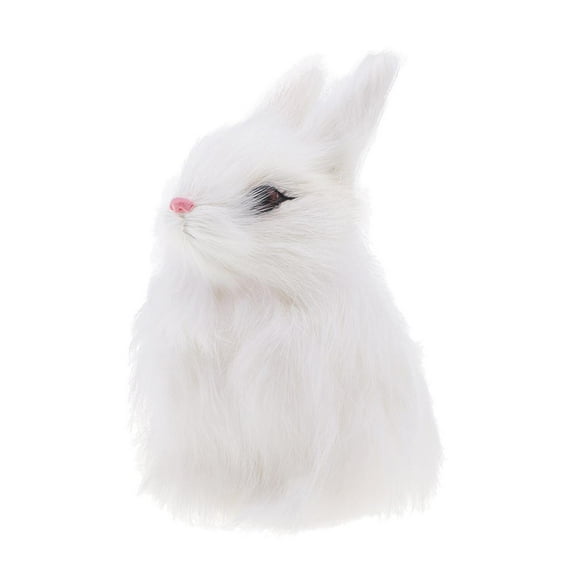 Simulation Animal Plush Rabbit Figure Model Toy for Doll White