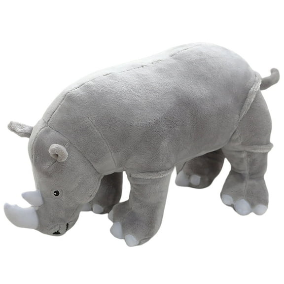Simulation Animal Stuffed 15.7'' Rhinoceros Plush Toys, Cute Doll Large Pillow, Children's Birthday Gift Xmas Present