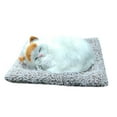 thumbnail image 1 of Simulation Animal Toy, Interactive Cat Doll, Realistic Meowing Plush Toy with Cloth Mat, Educational Kids Gift for Ages 3+, Soft Lifelike Movable Sleeping Cat Plush for Children, 1 of 4