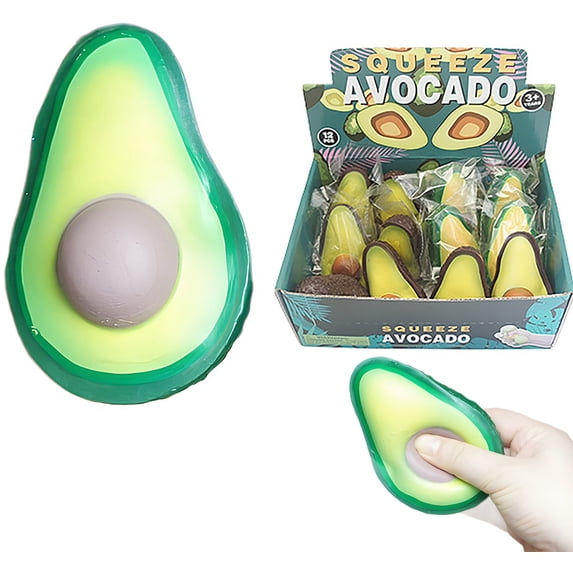 Simulation Avocado Half Shape Squishy for Adults Soft Plastic Sensory Gadget Realistic Fruit Theme Office Desk Accessory Pressure Relief Tool 1 Pack