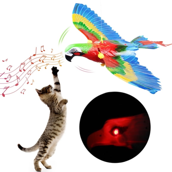 Simulation Bird Interactive Cat Toy for Indoor Cats, Automatic Hanging Eagle Flying Bird Funny Cat Interactive Toy Supplies for Cats Kitten Play Chase Exercise