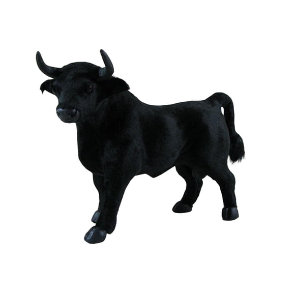 Simulation Black Cow Figurines Model Home Decor,Miniature Animal Toys Crafts Party Favor,Handicraft Bull Doll for Kids Children