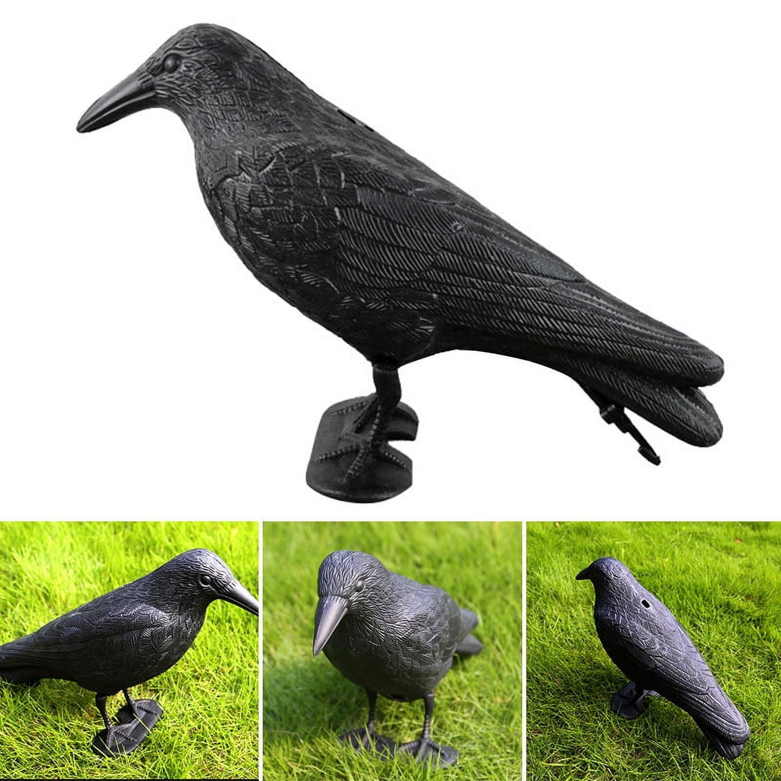 Simulation Black Crow Decoy Shooting Hunting Decoy Plastic Landscape Garden Decoration (hybm_us