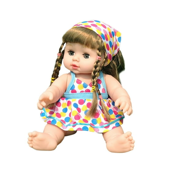Simulation Blinking Talking Baby Doll with 10+ Phrases Voice, Soft Rubber Realistic Vinyl Dolls Toddler Toy for Age 3+, Kindergarten Early Education Interactive Play Companion Dolls
