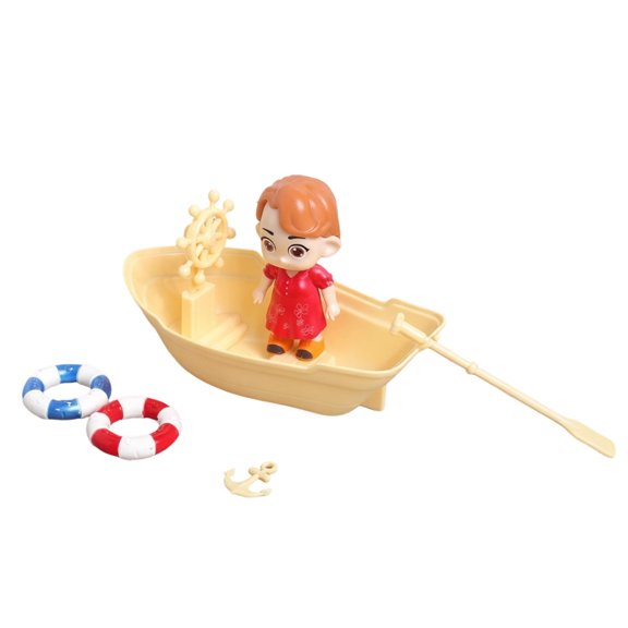 Simulation Boat Model Miniature 1/12 Doll House Accessory Realistic Scene Decoration For Model Project Landscaping