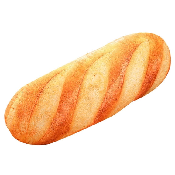 Simulation Bread Pillow Soft Plush Cushion Realistic 3D Food Throw Pillow for Home Decor Comfortable Lumbar Support Backrest for Sofa and Bed 8 Inch