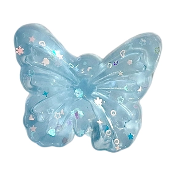 Simulation Butterfly Squishy for Adults Soft TPR Sensory Gadget Blue Pink and Purple Realistic Insect Shape Office Desk Accessory Pressure Relief Tool 1 Pack