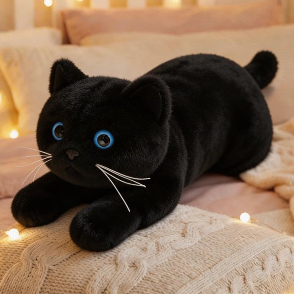 Simulation Cat Plush Toys Soft Stuffed Kitten Model Fake Cat Realist Animals Kids Gift