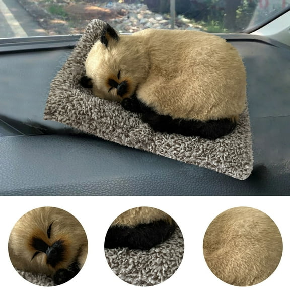 Simulation Cat Toy with Sound and Cloth Mat,Lifelike Sleeping Doll for Kids,Interactive Educational Toy for Children 3+,Realistic Soft Plush Animal Gift