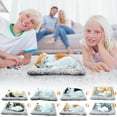 thumbnail image 1 of Simulation Cat Toy with Cloth Mat Sound Making Lifelike Doll Educational Kids Gift Home Car Decoration for Over Three Years Old,10.6x7.5 Inch, 1 of 5