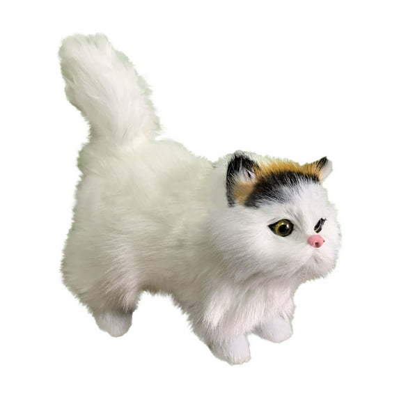 Simulation Cute Cats Toys, Realistic Plush Cats Toys Lifelike Cat Ornaments, Model Doll Gift Collection, Realistic Kitty Models Children's Gifts for Christmas Birthday