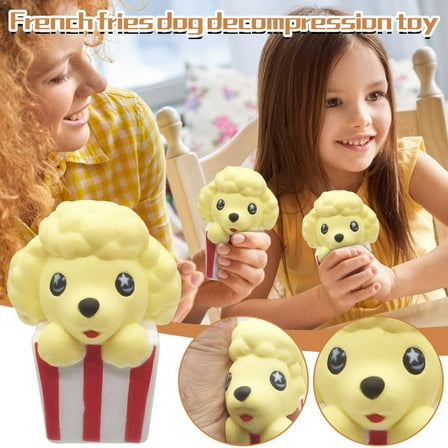 French Fries Dog Stress Relief Toy, Cute Squeeze Decompression Toy, Slow Rebound Foam Fidget, Fun Desk Decor, Anxiety Relief Gift, Kawaii Novelty Stress Reliever