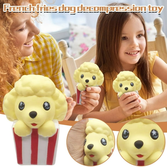French Fries Dog Stress Relief Toy, Cute Squeeze Decompression Toy, Slow Rebound Foam Fidget, Fun Desk Decor, Anxiety Relief Gift, Kawaii Novelty Stress Reliever