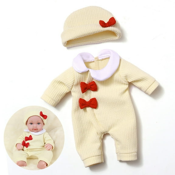 Simulation Doll Clothing Set, 12 Inch Outfit Dress Up Clothes For Reborn Dolls, Pretend Play Baby Doll Costume, Fashion Doll Accessories Gift For Girls Birthday Christmas