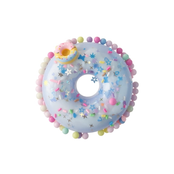 Simulation Donut Squishy Toy, Realistic Fake Food Stress Relief Squeeze Toy for Anxiety, Cute Dessert Prop for Party Decor Photography Office Desk, Soft Plastic Pastel Glazed Design