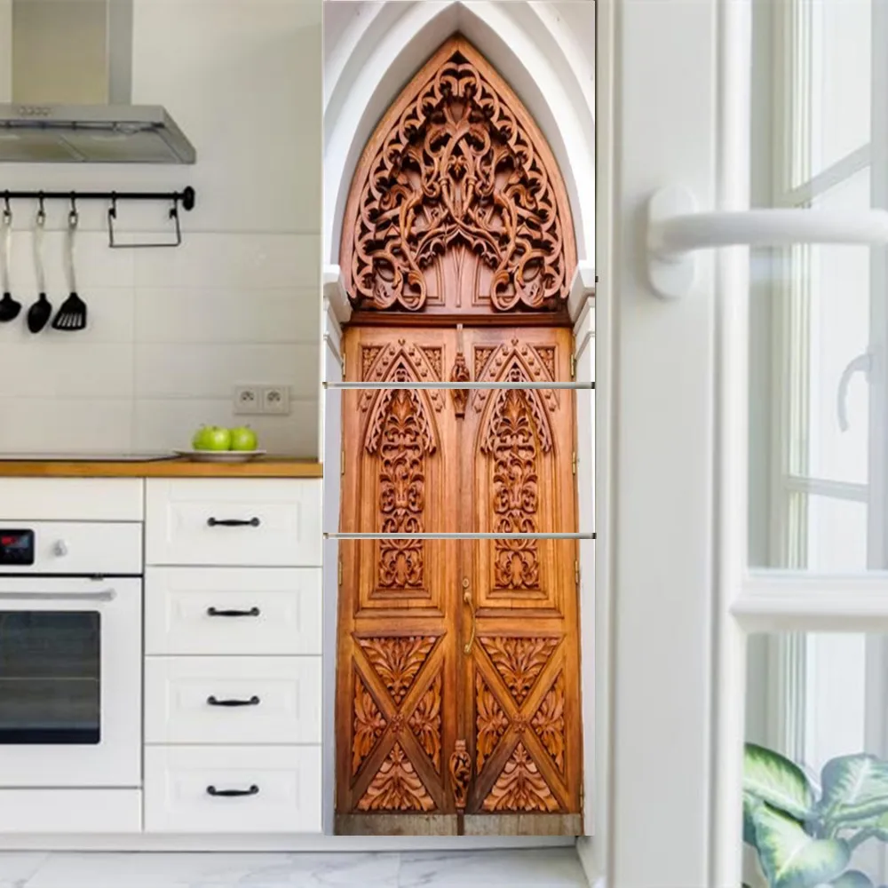 Simulation Door Refrigerator Sticker Self Adhesive Art Fridge Stickers ...