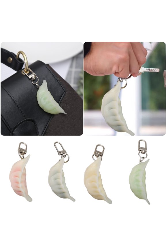 Dumpling Theme Keychain, Gray, 1 Count 1