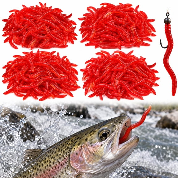 Simulation Earthworm Soft Fishing Lure Baits Realistic Artificial Baits Shrimp Scented Artificial Baits for Trout