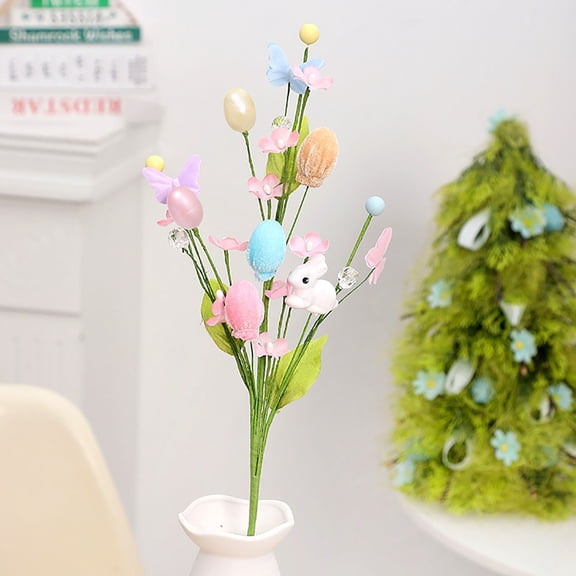 Simulation Easter Egg Artificial Flower Single, Realistic Look & Feel With Soft Pu Blooms And Stems, Perfect For Easter Decorations And Theme Party Accents, Diy Creative