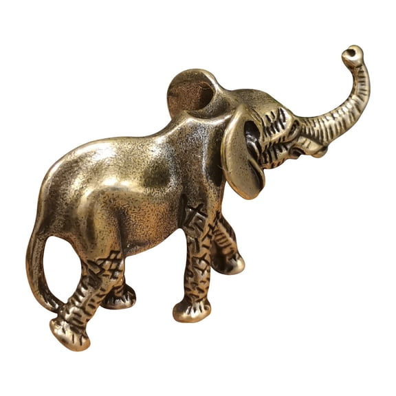 HOOWIFFY Vintage Brass Elephant Adornment Desktop present 1Set