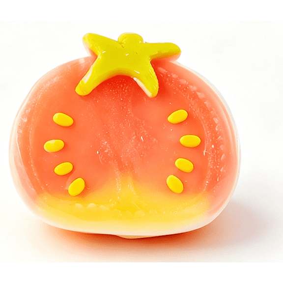 Simulation Fabric Tomato Shape Squishy Fidget Toys for Adults Soft Silicone Sensory Gadget Realistic Red Fruit Office Desk Accessory Pressure Relief Tool 1 Pack