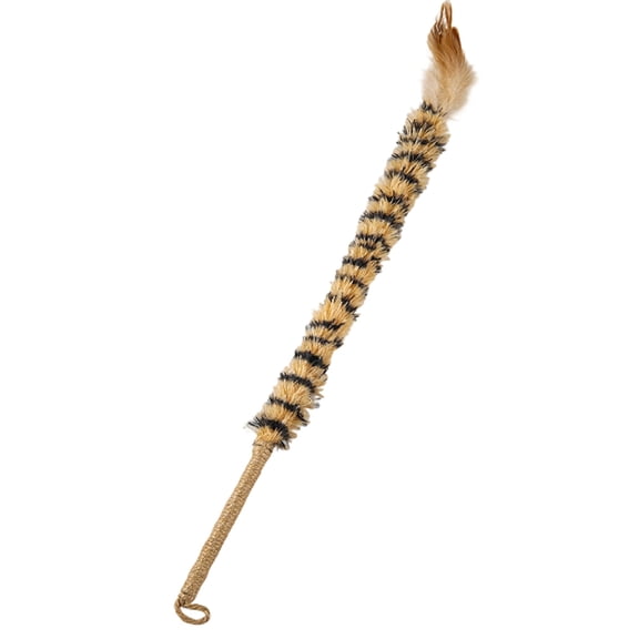 Simulation Feather Duster Cat Toy Wand with Durable Hemp Rope Handle, Scratch Resistant and Bite Proof Teaser for Active Exercise and Boredom Relief