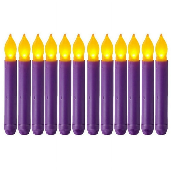 Simulation Flameless LED Candle Light Long Pole Tear Candle Birthday Colorful Shell Yellow Flash Decoration Light,