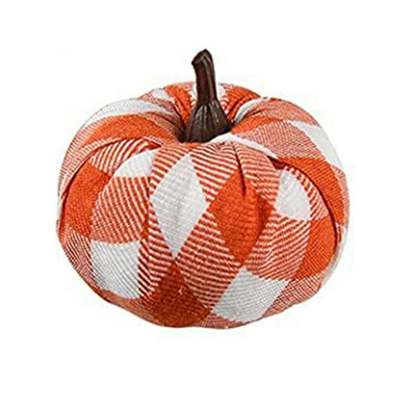 Simulation Flannel Pumpkin Decoration Halloween Colorful Cloth Pumpkin Decor Orange and white